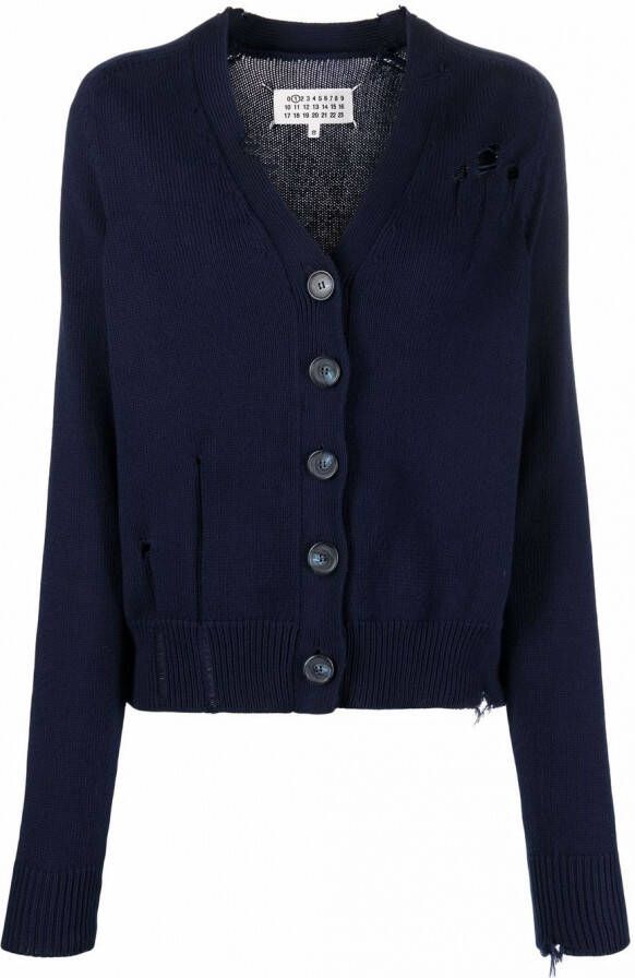 Maison Margiela Vest met V-hals Blauw