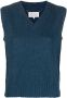 Maison Margiela Mouwloze sweater met weving Blauw - Thumbnail 1