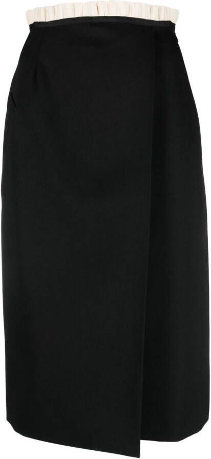 Maison Margiela Wollen midi-rok Zwart