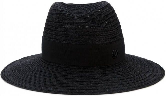 Maison Michel Black Straw Virginie hat Zwart