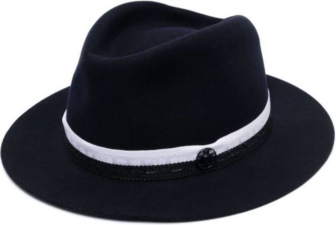 Maison Michel André vilten fedora hoed Blauw