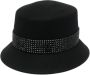Maison Michel Fedora hoed met spikes Zwart - Thumbnail 1