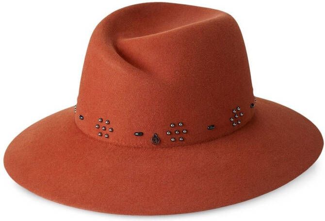 Maison Michel Fedora hoed met studs Oranje