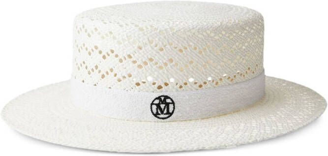 Maison Michel Geweven fedora hoed Wit