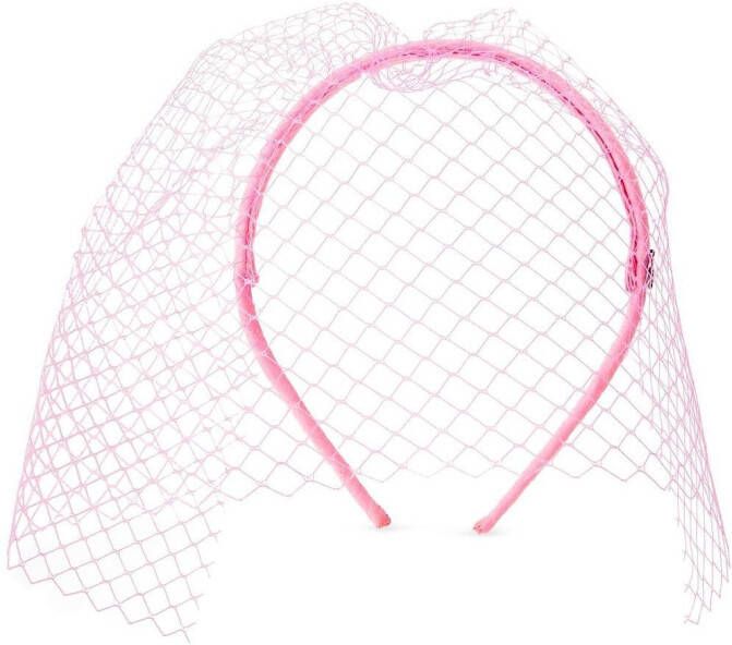 Maison Michel Haarband met sluier Roze