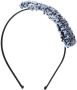 Maison Michel Haarband met tweed afwerking Blauw - Thumbnail 1