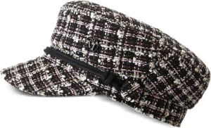 Maison Michel New Abby tweed paperboy hat Wit