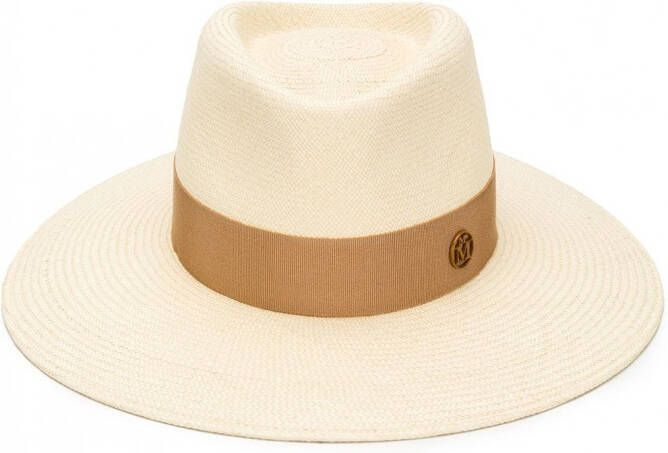 Maison Michel Panama rieten hoed Beige