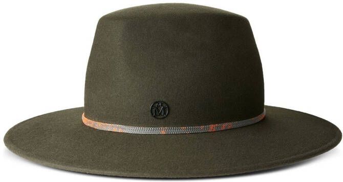 Maison Michel Vilten fedora hoed Groen
