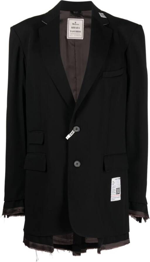 Maison Mihara Yasuhiro Asymmetrische blazer Zwart