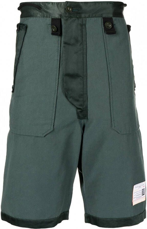 Maison Mihara Yasuhiro Bermuda shorts met logopatch Groen
