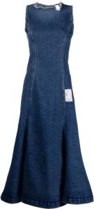 Maison Mihara Yasuhiro denim A-line midi dress Blauw