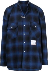 Maison Mihara Yasuhiro Geruit overhemd Blauw