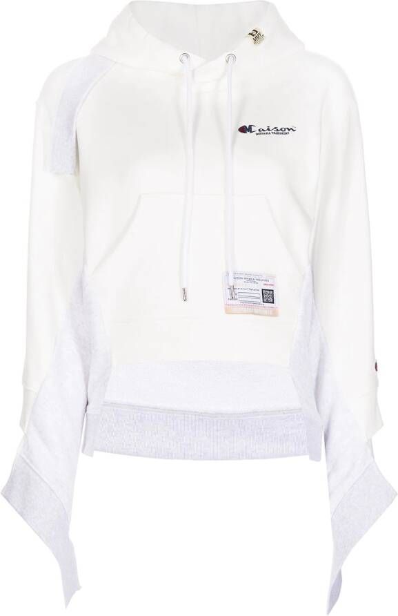 Maison Mihara Yasuhiro Hoodie met geborduurd logo Wit