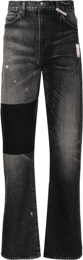Maison Mihara Yasuhiro Jeans met patchwork Zwart