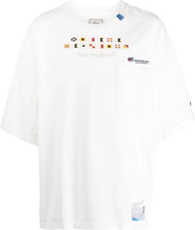 Maison Mihara Yasuhiro T-shirt met geborduurd logo Wit