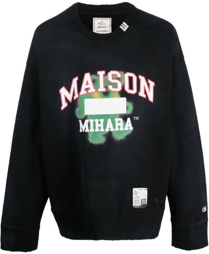Maison Mihara Yasuhiro Sweater met logoprint Zwart