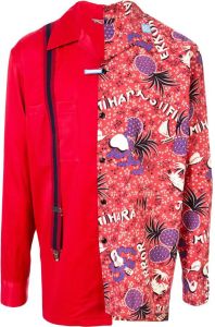 Maison Mihara Yasuhiro Overhemd met ananasprint Rood