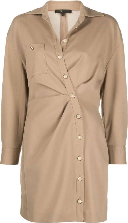 Maje Asymmetrische mini-blousejurk Beige
