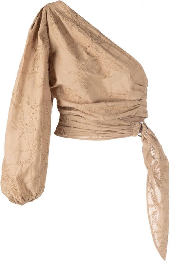 Maje Asymmetrische blouse Bruin