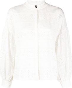 Maje Broderie anglaise blouse Wit