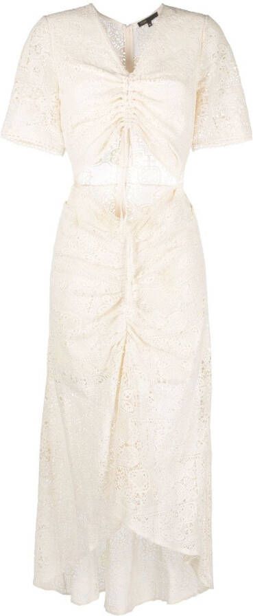 Maje Broderie anglaise jurk Beige