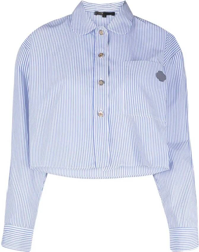 Maje Cropped blouse Blauw