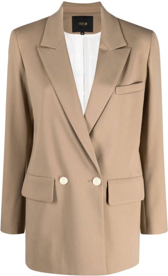 Maje Blazer met dubbele rij knopen Beige