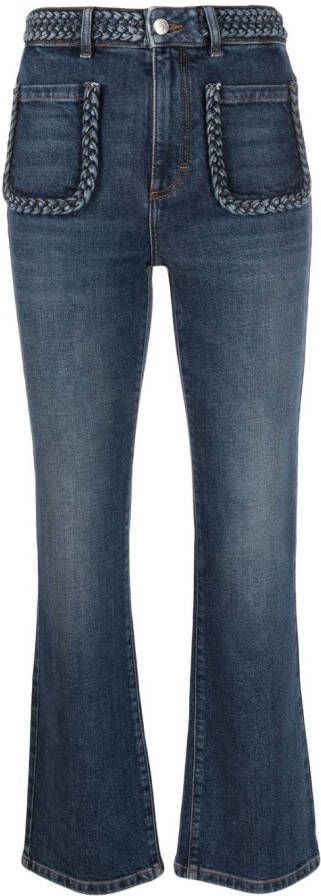 Maje Cropped jeans met gevlochten detail Blauw