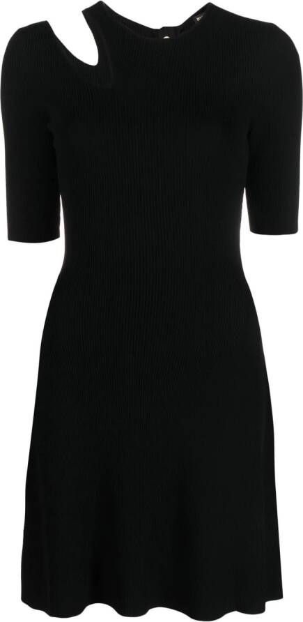Maje Gebreide A-lijn jurk met uitgesneden details Zwart