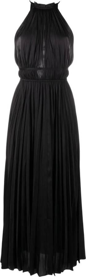 Maje Satijnen maxi-jurk Zwart
