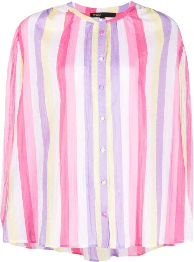 Maje Gestreepte blouse Roze
