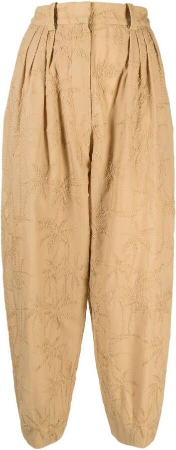 Maje High waist broek Beige