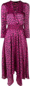 Maje Midi-jurk met luipaardprint Roze