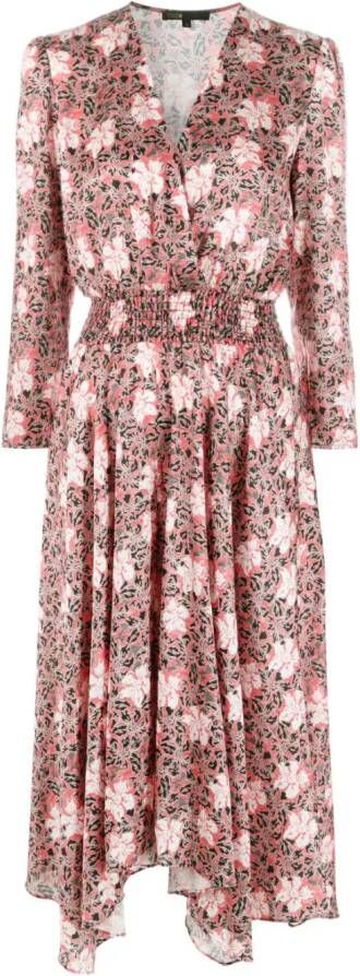 Maje Midi-jurk met bloemenprint Rood