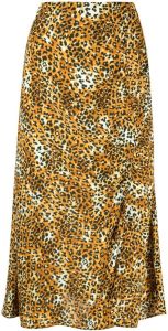 Maje Midi-rok met luipaardprint Oranje