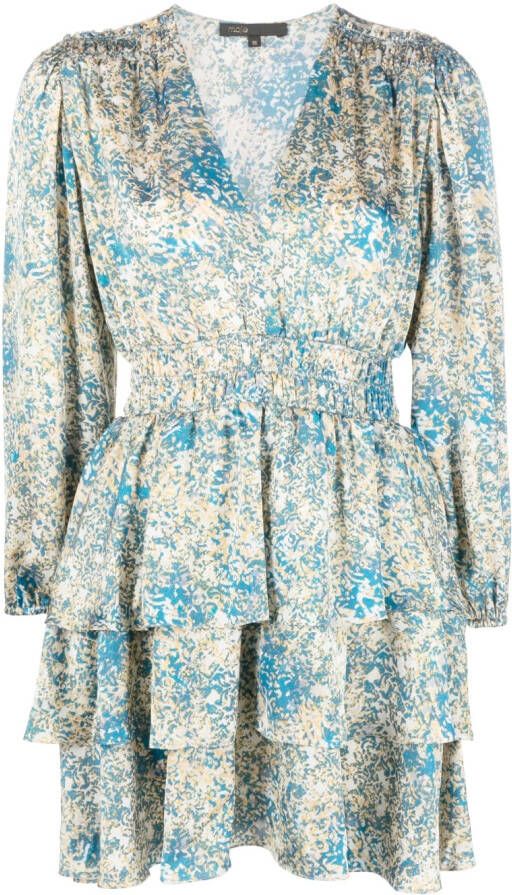 Maje Mini-jurk met abstracte print BLUE ABSTRACT