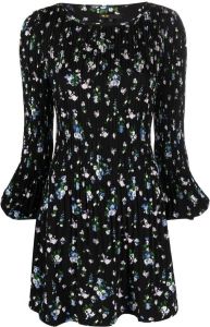 Maje Mini-jurk met bloemenprint Zwart