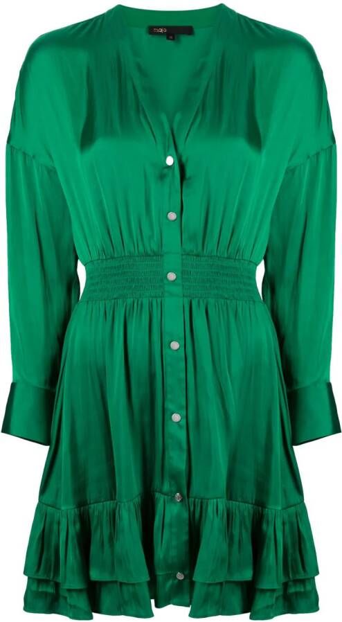 Maje Mini-jurk met lange mouwen Groen