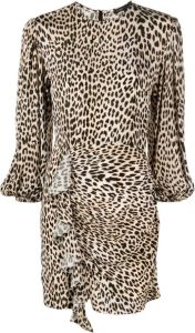 Maje Mini-jurk met luipaardprint Beige