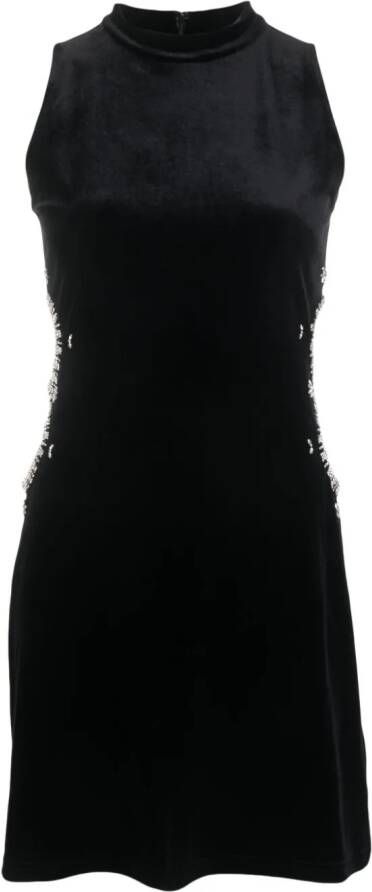 Maje Fluwelen mini-jurk verfraaid met kristallen Zwart