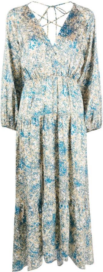 Maje Maxi-jurk met print Blauw