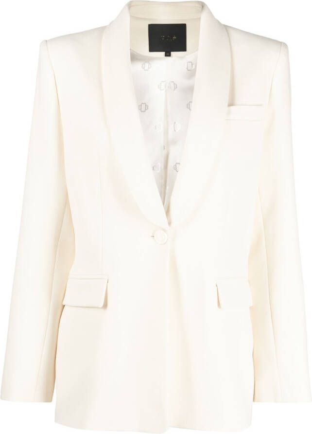 Maje Colbert met enkele rij knopen Beige