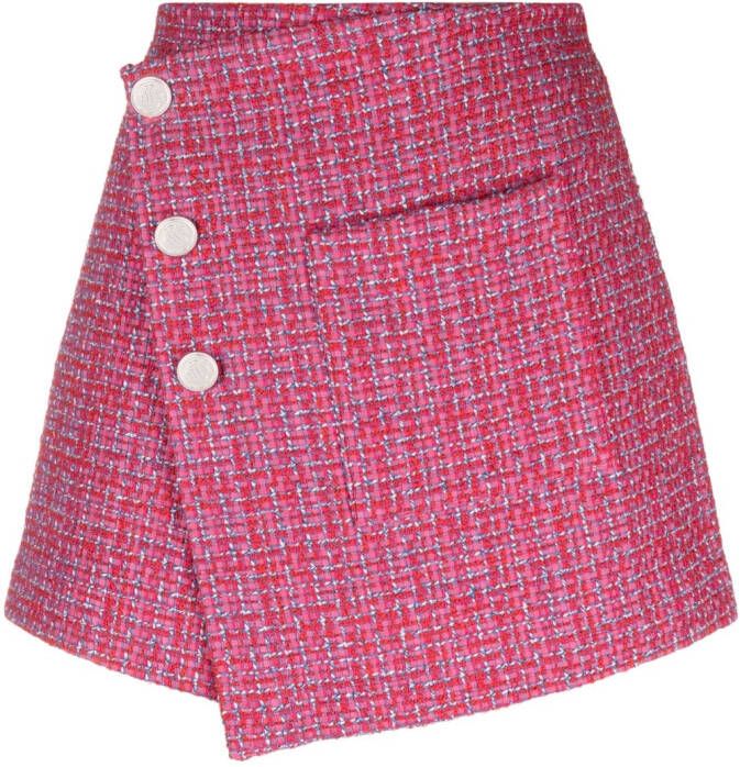 Maje Tweed wikkelrok Roze