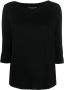 Majestic Filatures Jersey top met boothals Zwart - Thumbnail 1