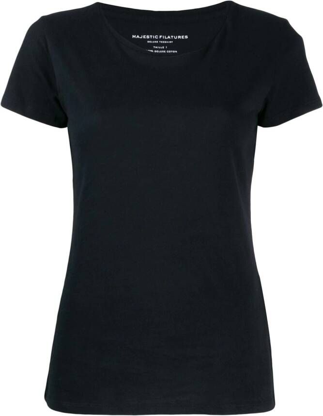 Majestic Filatures Effen T-shirt Zwart