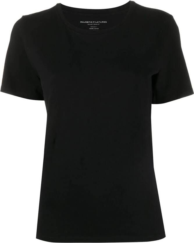 Majestic Filatures Effen T-shirt Zwart