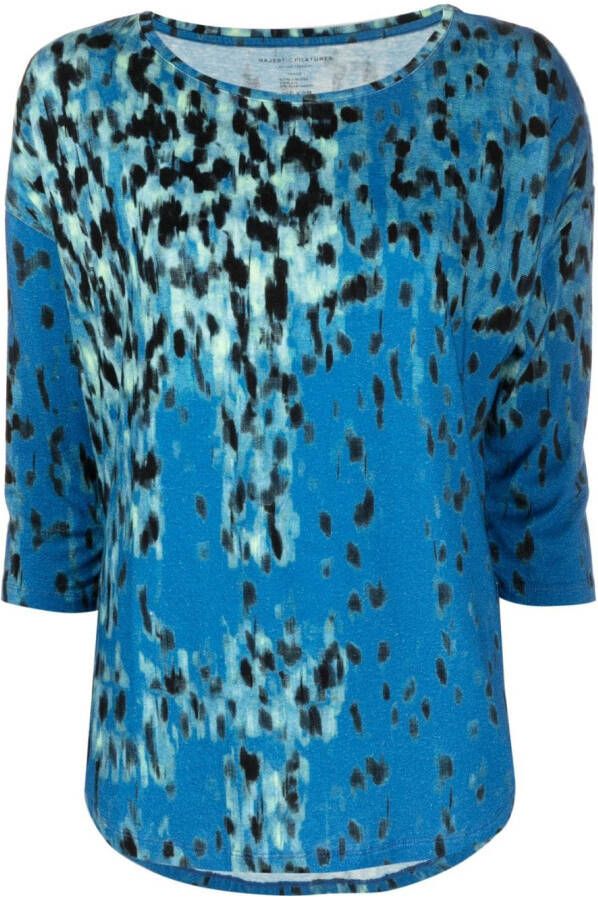 Majestic Filatures Gebreide blouse Blauw