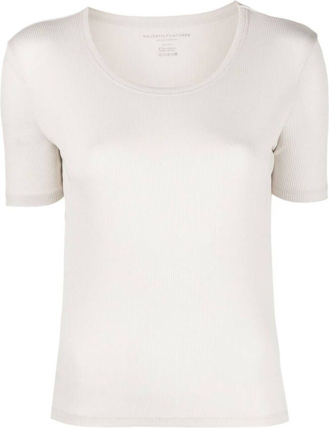 Majestic Filatures Geribbeld T-shirt Beige