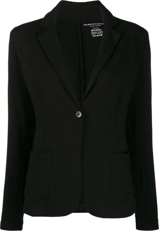 Majestic Filatures Geribbelde blazer Zwart